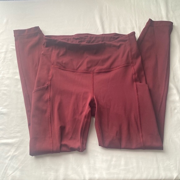 Athleta  burgundy High-Waisted Leggings with Seamless Design - Picture 4 of 7